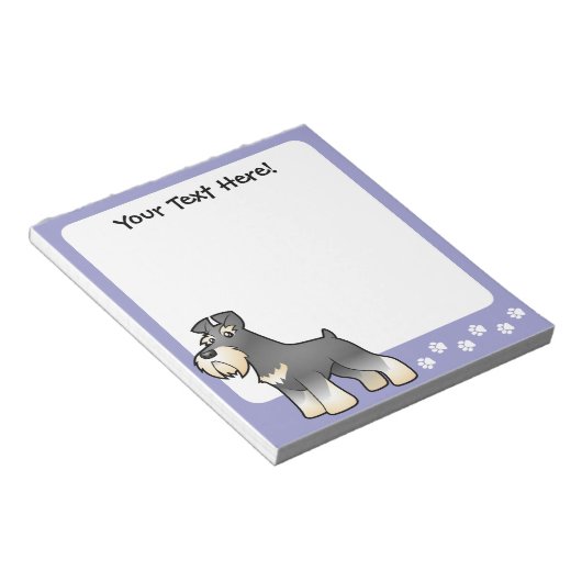 Cartoon Giant/Standard/Miniature Schnauzer Notitieblok (Schuin)