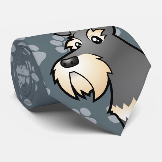 Cartoon Giant/Standard/Miniature Schnauzer Stropdas (Opgerold)