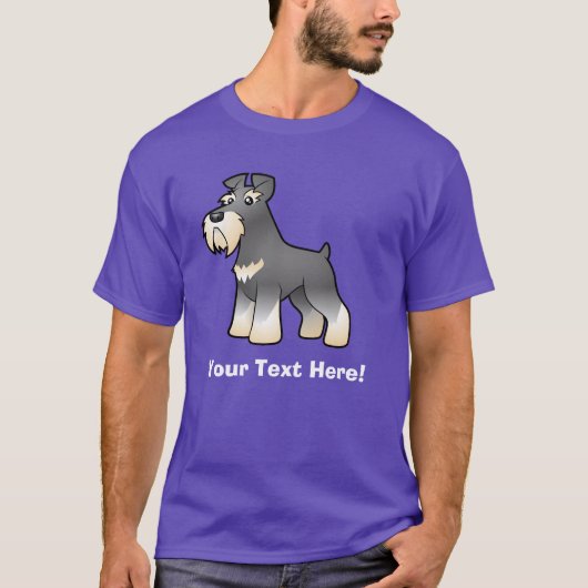 Cartoon Giant/Standard/Miniature Schnauzer T-shirt (Voorkant)