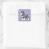 Cartoon Giant/Standard/Miniature Schnauzer Vierkante Sticker (Tas)