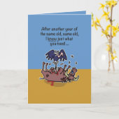 Cartoon gier verjaardagskaart voor kinderen kaart (Gele Bloem)