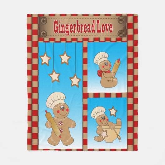 Cartoon Gingerbrood Fleece Deken (Voorkant)