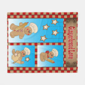 Cartoon Gingerbrood Fleece Deken (Voorkant (Horizontaal))