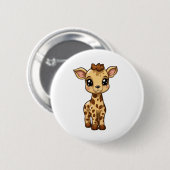 Cartoon giraf illustratie ronde button 5,7 cm (Voorkant /achterkant)