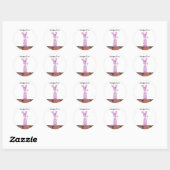Cartoon giraf met tekst ronde sticker (Vel)