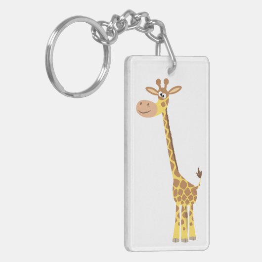 Cartoon Giraffe AcrylSleutelhanger Sleutelhanger (Voorkant Links)