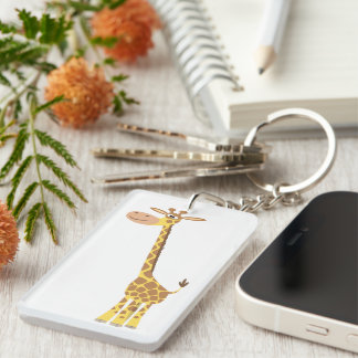 Cartoon Giraffe AcrylSleutelhanger Sleutelhanger