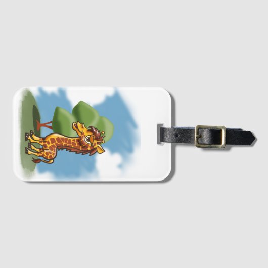 Cartoon Giraffe Bagagelabel (Voorkant (horizontaal))