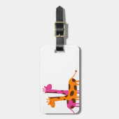 Cartoon Giraffe Bagagelabel (Voorkant verticaal)