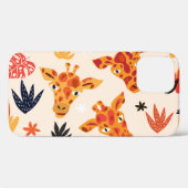 Cartoon Giraffe: bloemensavannepatroon Case-Mate iPhone Case (Achterkant (horizontaal))