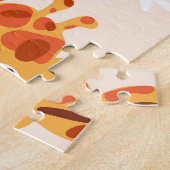 Cartoon Giraffe: bloemensavannepatroon Legpuzzel (Zijkant)