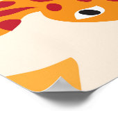 Cartoon Giraffe: bloemensavannepatroon Poster (Hoek)