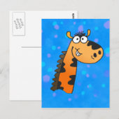 Cartoon Giraffe Briefkaart (Voorkant / Achterkant)