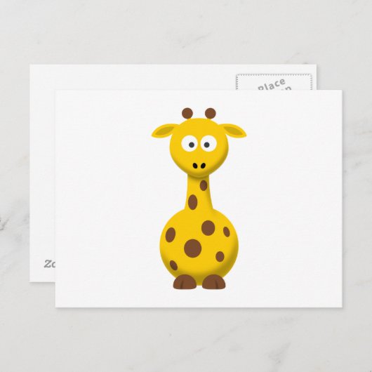 Cartoon Giraffe Briefkaart (Voorkant / Achterkant)