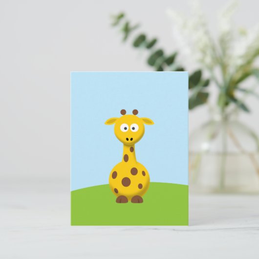 Cartoon Giraffe Briefkaart (Staand voorkant)