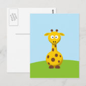 Cartoon Giraffe Briefkaart (Voorkant / Achterkant)