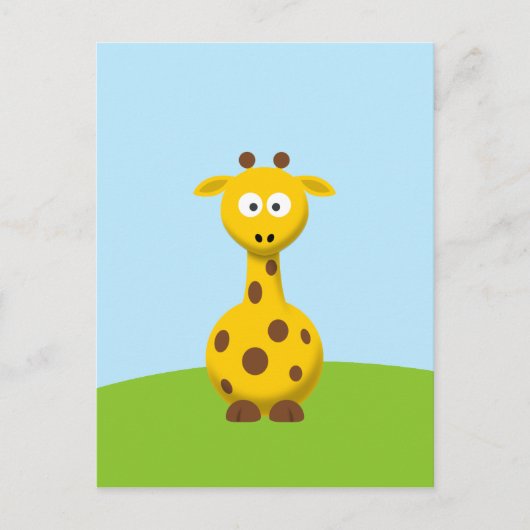 Cartoon Giraffe Briefkaart (Voorkant)