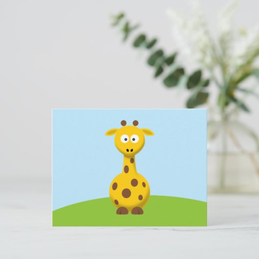 Cartoon Giraffe Briefkaart (Staand voorkant)