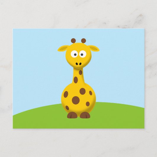 Cartoon Giraffe Briefkaart (Voorkant)