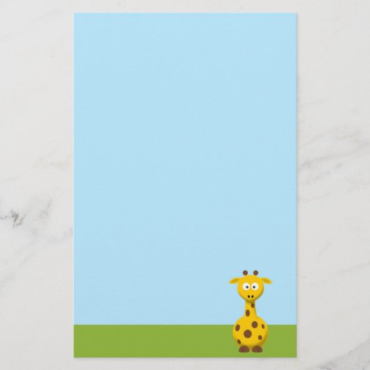 Cartoon Giraffe Briefpapier (Voorkant)
