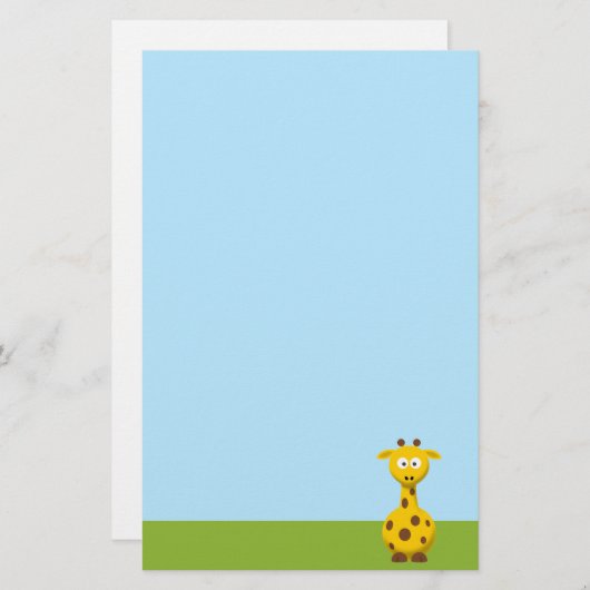 Cartoon Giraffe Briefpapier (Voorkant / Achterkant)