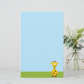 Cartoon Giraffe Briefpapier (Staand voorkant)