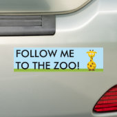 Cartoon Giraffe Bumpersticker (Op auto)