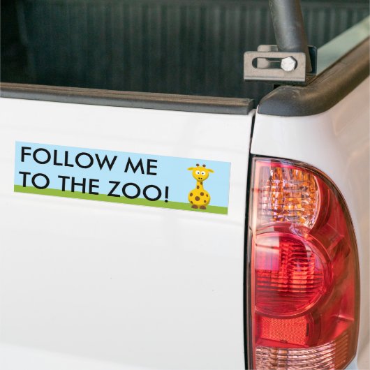 Cartoon Giraffe Bumpersticker (Op Truck)