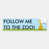 Cartoon Giraffe Bumpersticker (Voorkant)