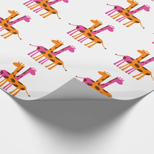 Cartoon Giraffe Cadeaupapier (Hoek)
