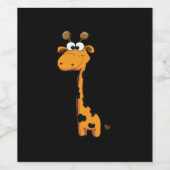 Cartoon Giraffe Copy Wijn Etiket (Enkel label)
