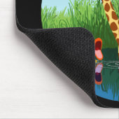 Cartoon Giraffe & Eenden (via telescoop) Mousepad Muismat (Hoek)