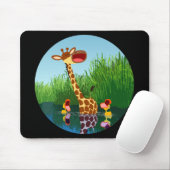 Cartoon Giraffe & Eenden (via telescoop) Mousepad Muismat (Met muis)