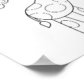 Cartoon Giraffe en Butterfly-kleurpagina Poster (Hoek)