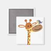 Cartoon Giraffe en Friend magnet (Voorkant / Achterkant)