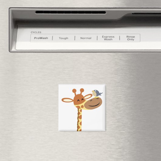 Cartoon Giraffe en Friend magnet (Insitu (Vaatwasser))