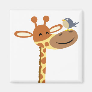 Cartoon Giraffe en Friend magnet