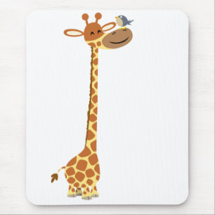 Cartoon Giraffe en Friend mousepad Muismat
