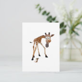 Cartoon Giraffe en muis Briefkaart (Staand voorkant)