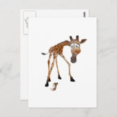 Cartoon Giraffe en muis Briefkaart (Voorkant / Achterkant)