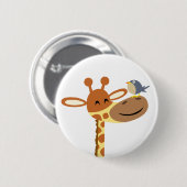 Cartoon Giraffe en vriendenknopje Ronde Button 5,7 Cm (Voorkant /achterkant)