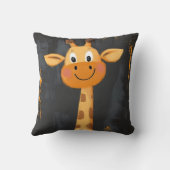 Cartoon Giraffe Fun Safari Boys Room Decor Kussen (Achterkant)