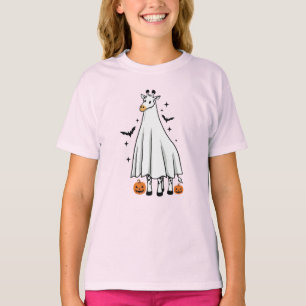 Cartoon Giraffe Geest Halloween Pompoenen T-shirt