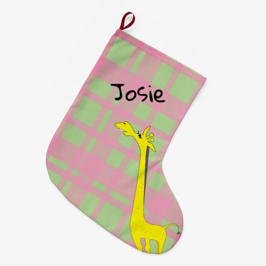 Cartoon Giraffe Grote Kerstsok (Voorkant (Hangend))