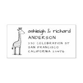 Cartoon Giraffe|Handschriftnaam|Retouradres Zelfinktende Stempel (Design)