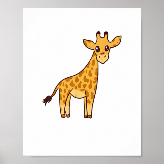 Cartoon Giraffe I Kinder I Peuter Giraffe Poster (Voorkant)