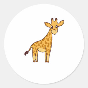 Cartoon Giraffe I Kinder I Peuter Giraffe Ronde Sticker