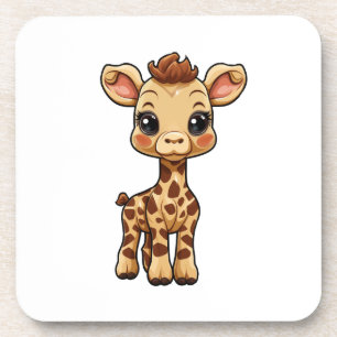 Cartoon giraffe-illustratie bier onderzetter