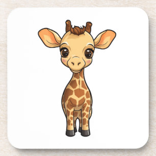Cartoon giraffe-illustratie bier onderzetter