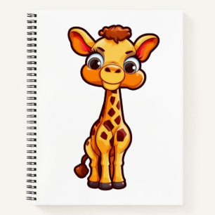 Cartoon giraffe-illustratie notitieboek